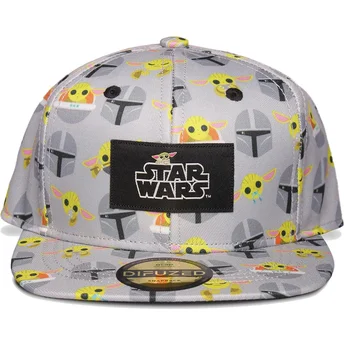 gra-flad-snapback-kasket-til-dreng-grogu-baby-yoda-the-mandalorian-star-wars-fra-difuzed