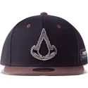 sort-og-brun-flad-snapback-kasket-valhalla-metal-badge-assassins-creed-fra-difuzed