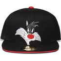 sort-flad-snapback-kasket-silvestre-space-jam-looney-tunes-fra-difuzed