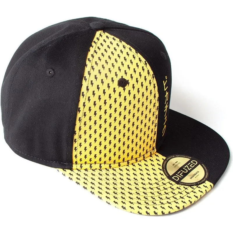 flad-sort-og-gul-snapback-kasket-pikachu-block-pokemon-fra-difuzed