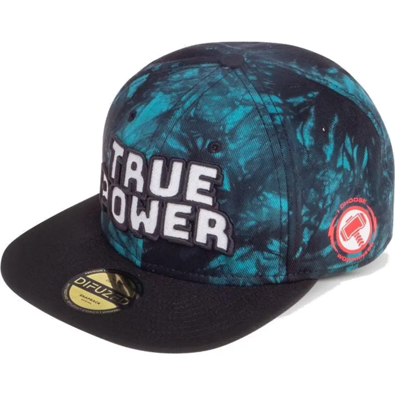 flad-kasket-bla-og-sort-snapback-true-power-marvel-comics-fra-difuzed