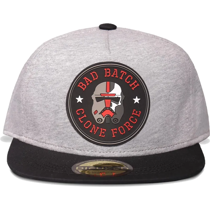 gra-og-sort-flat-cap-snapback-til-dreng-hunter-the-bad-batch-clone-force-star-wars-fra-difuzed