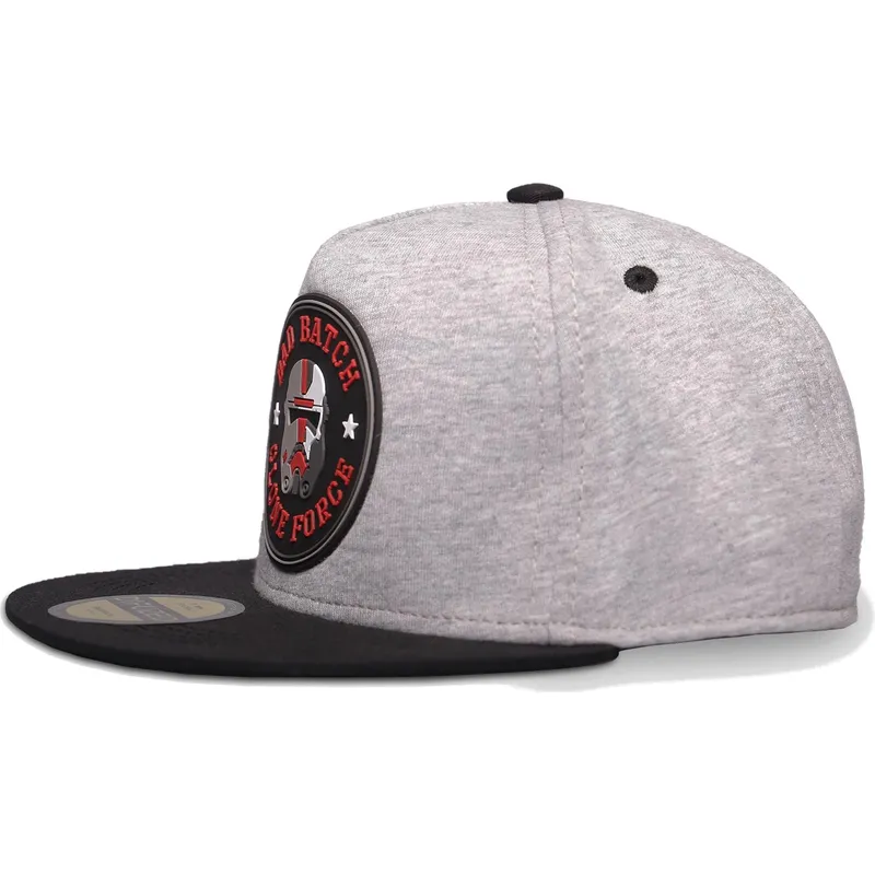 gra-og-sort-flat-cap-snapback-til-dreng-hunter-the-bad-batch-clone-force-star-wars-fra-difuzed