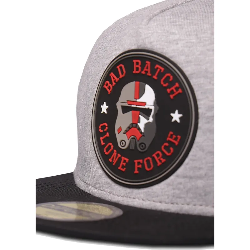 gra-og-sort-flat-cap-snapback-til-dreng-hunter-the-bad-batch-clone-force-star-wars-fra-difuzed