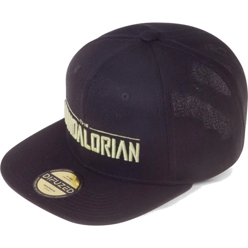 sort-flat-snapback-kasket-the-mandalorian-silhouette-star-wars-fra-difuzed