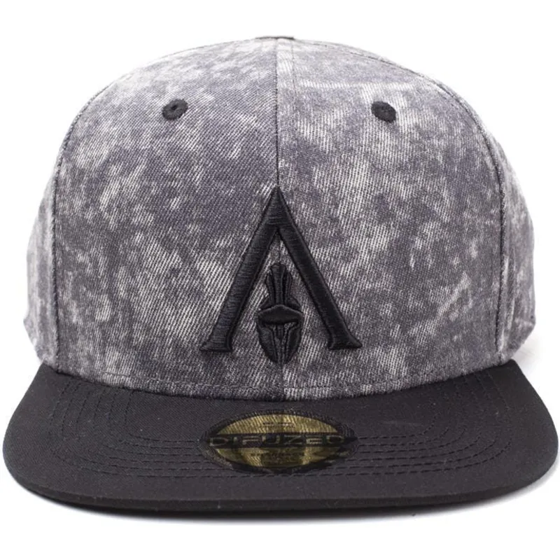 gra-og-sort-flad-snapback-kasket-odyssey-logo-apocalyptic-assassin-s-creed-fra-difuzed