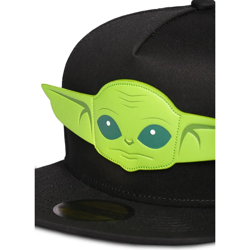 flad-sort-snapback-kasket-grogu-baby-yoda-the-mandalorian-star-wars-fra-difuzed