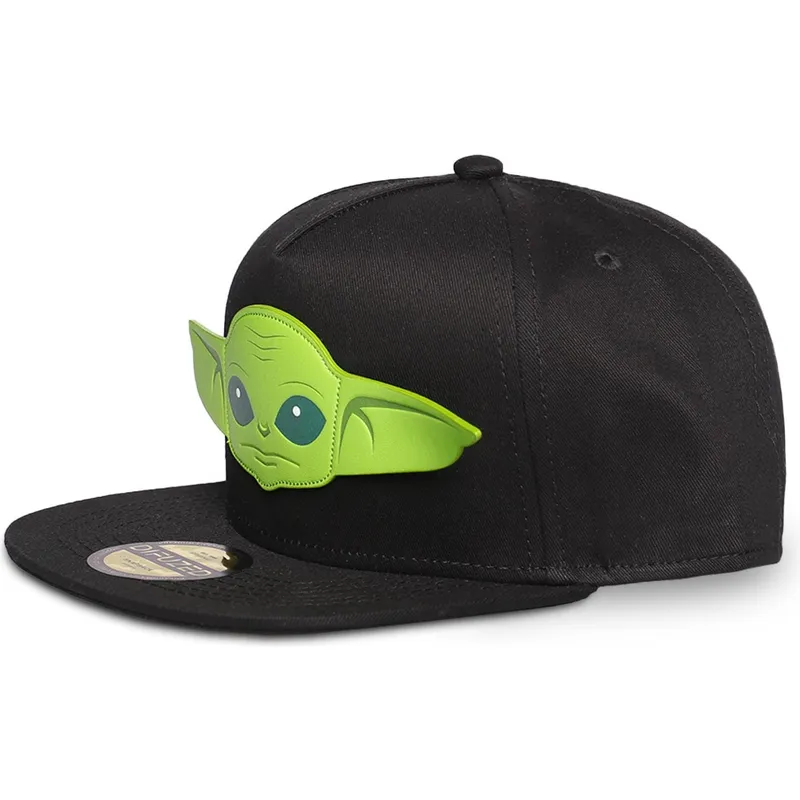 flad-sort-snapback-kasket-grogu-baby-yoda-the-mandalorian-star-wars-fra-difuzed