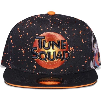 sort-og-orange-snapback-kasket-med-flad-skygge-bugs-bunny-space-jam-looney-tunes-fra-difuzed