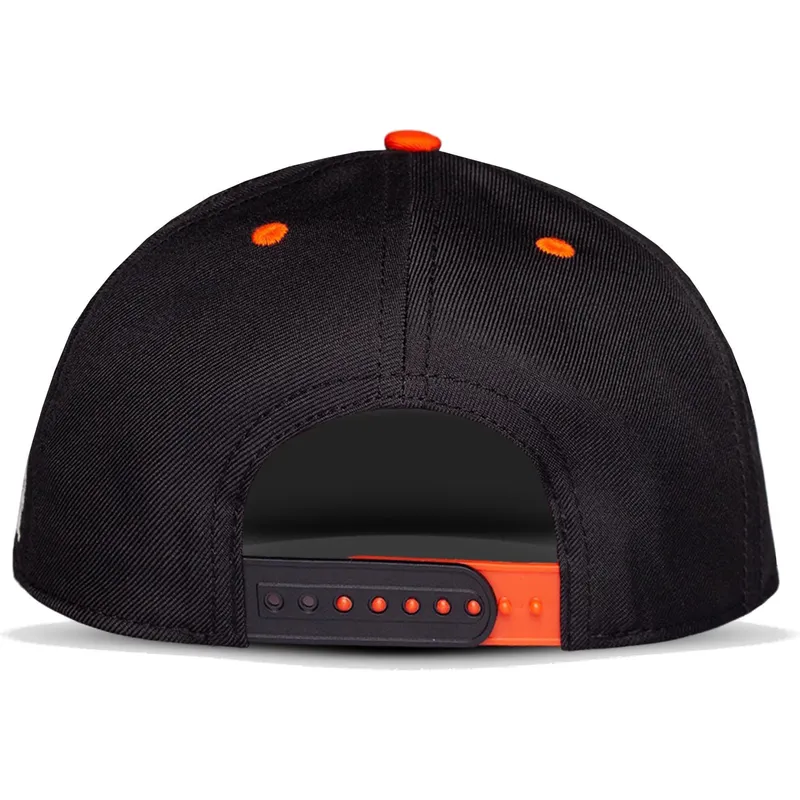 flad-sort-og-orange-snapback-kasket-til-dreng-boba-fett-bounty-hunter-the-mandalorian-star-wars-fra-difuzed