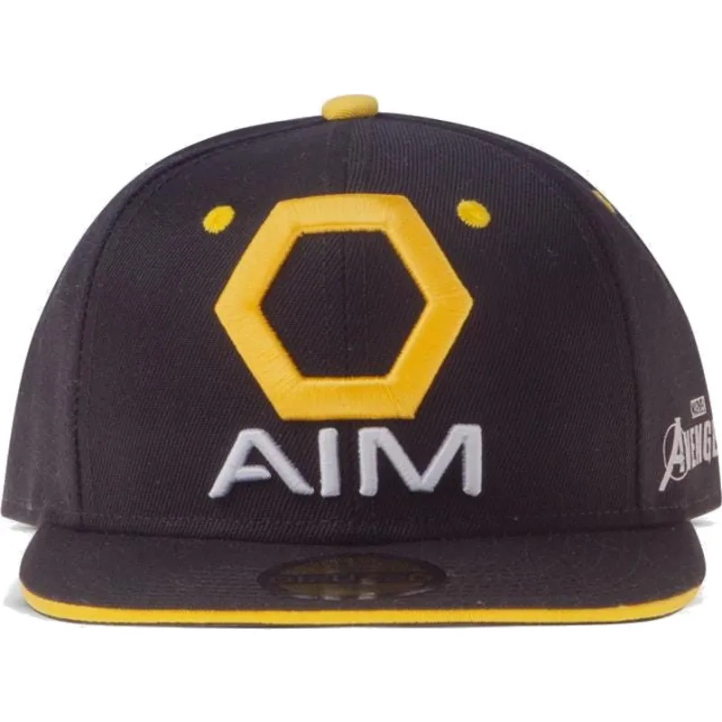 sort-og-gul-flat-cap-snapback-aim-avengers-marvel-comics-fra-difuzed