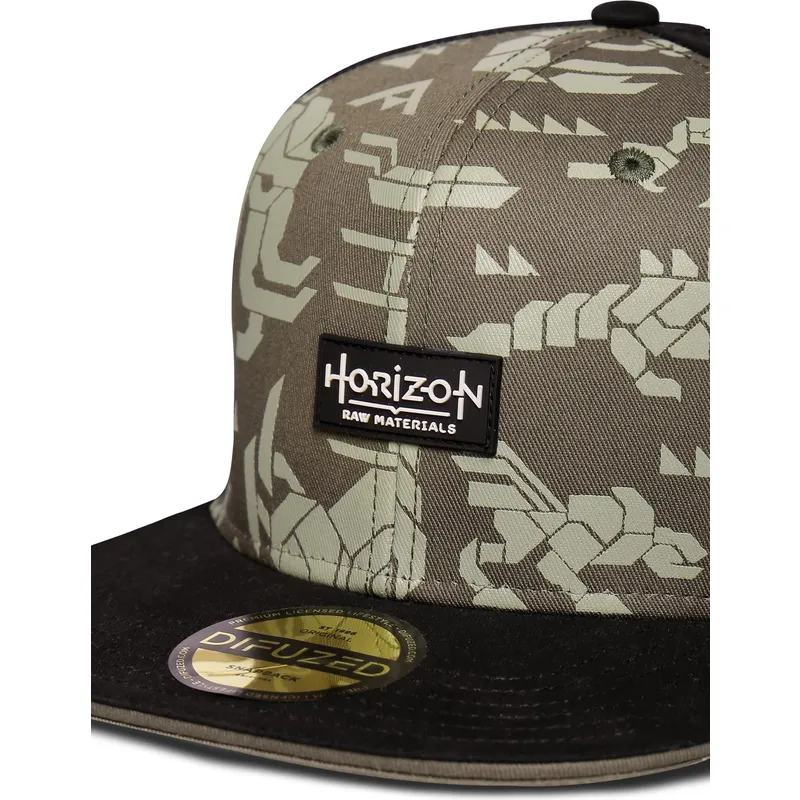 gron-og-sort-flat-cap-snapback-forbidden-west-horizon-fra-difuzed