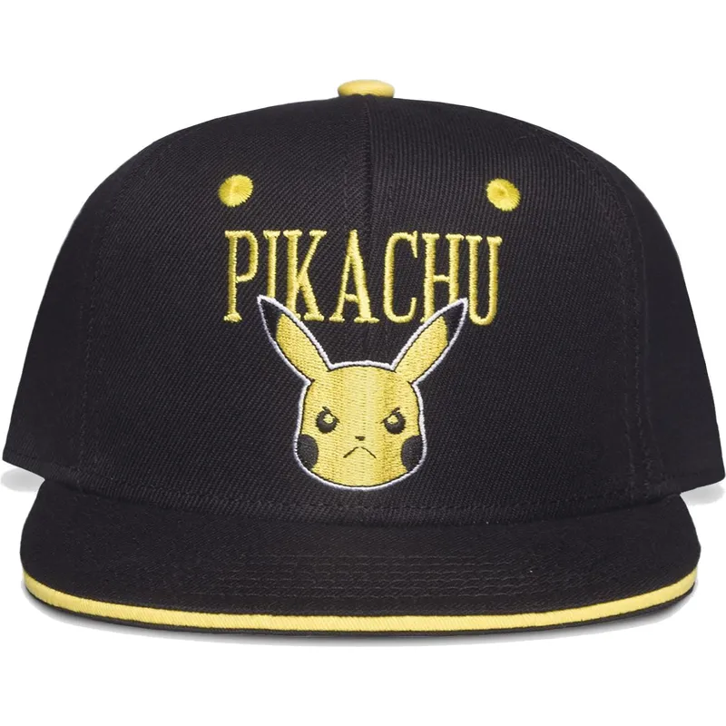 flad-sort-og-gul-snapback-kasket-pikachu-angry-pokemon-fra-difuzed