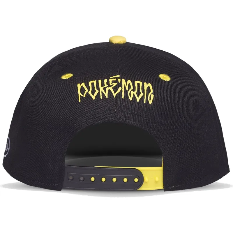flad-sort-og-gul-snapback-kasket-pikachu-angry-pokemon-fra-difuzed