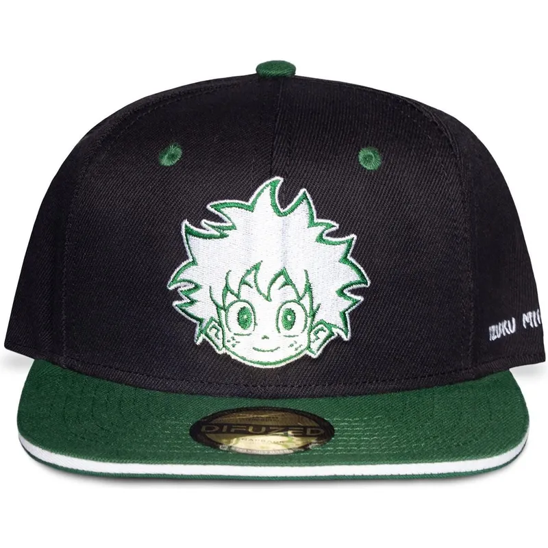 flad-sort-og-gron-snapback-kasket-izuku-midoriya-my-hero-academia-fra-difuzed