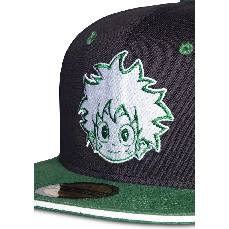 flad-sort-og-gron-snapback-kasket-izuku-midoriya-my-hero-academia-fra-difuzed