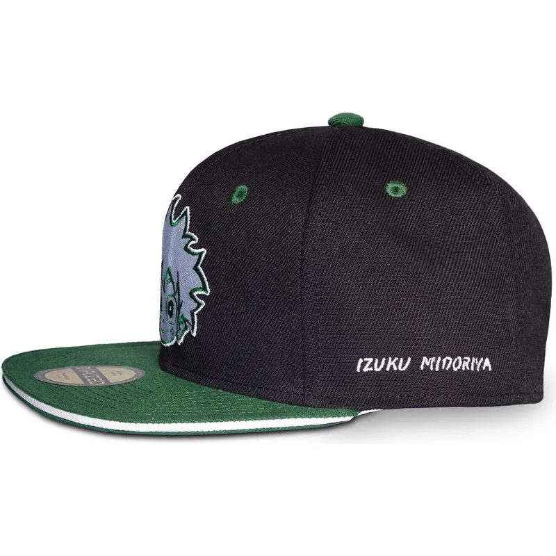 flad-sort-og-gron-snapback-kasket-izuku-midoriya-my-hero-academia-fra-difuzed