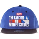 flad-kasket-bla-og-sort-snapback-the-falcon-and-the-winter-soldier-logo-marvel-comics-fra-difuzed
