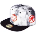 hvid-og-sort-snapback-flad-kasket-iron-man-tye-dye-badge-marvel-comics-fra-difuzed