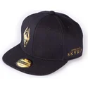 sort-flad-snapback-kasket-dovahkiin-logo-the-elder-scrolls-v-skyrim-fra-difuzed