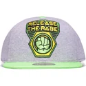 gra-og-gron-flad-kasket-snapback-til-drenge-hulk-release-the-rage-marvel-comics-fra-difuzed