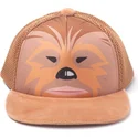 brun-flad-trucker-snapback-kasket-til-drenge-chewbacca-star-wars-fra-difuzed