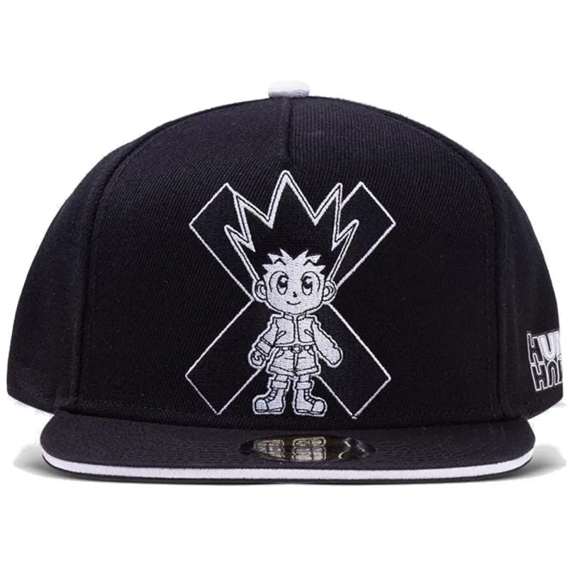 sort-snapback-kasket-med-buet-skygge-gon-freecss-hunter-x-hunter-fra-difuzed