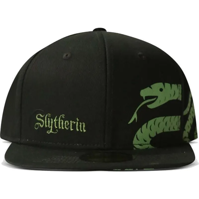 sort-flat-snapback-kasket-slytherin-harry-potter-fra-difuzed