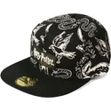 sort-flat-snapback-kasket-3d-embroidery-harry-potter-fra-difuzed