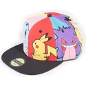 flad-kasket-multifarvet-snapback-pikachu-squirtle-gengar-psyduck-jigglypuff-multi-pop-art-pokemon-fra-difuzed