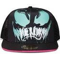 sort-og-lyserod-flad-trucker-snapback-kasket-til-drenge-venom-marvel-comics-fra-difuzed