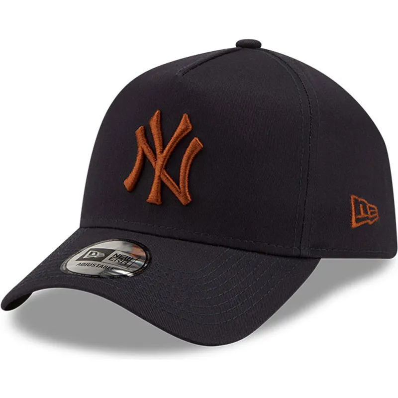 kasketter-buet-marinebla-snapback-marron-9forty-e-frame-fra-new-york-yankees-mlb-af-new-era