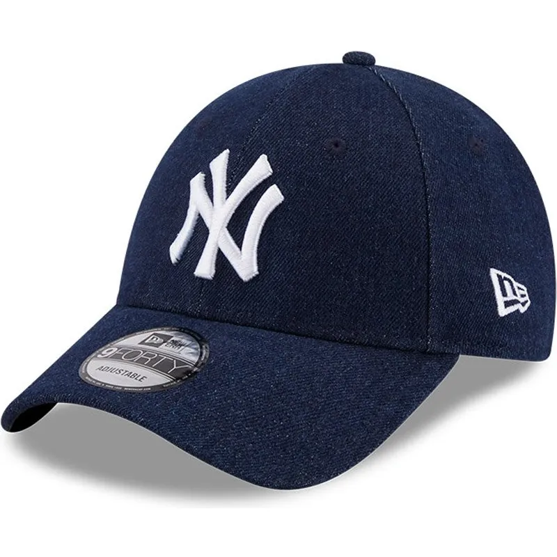 kasketter-buet-marinebla-justerbar-rem-9forty-denim-fra-new-york-yankees-mlb-af-new-era