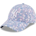 kasketter-buet-bla-justerbar-rem-rosa-9forty-floral-fra-new-york-yankees-mlb-af-new-era