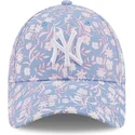 kasketter-buet-bla-justerbar-rem-rosa-9forty-floral-fra-new-york-yankees-mlb-af-new-era