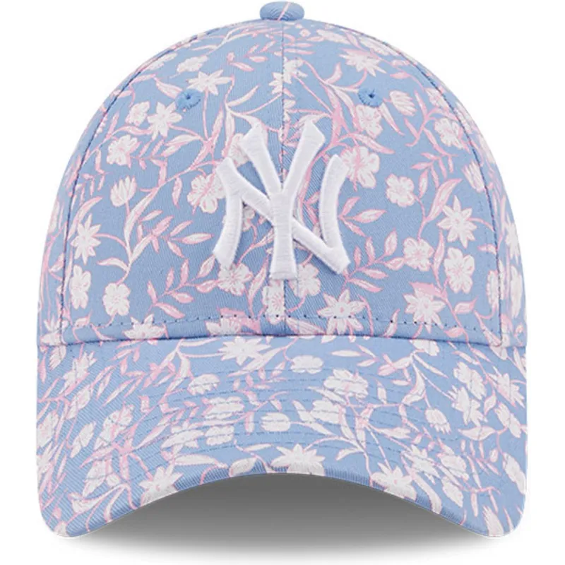 kasketter-buet-bla-justerbar-rem-rosa-9forty-floral-fra-new-york-yankees-mlb-af-new-era