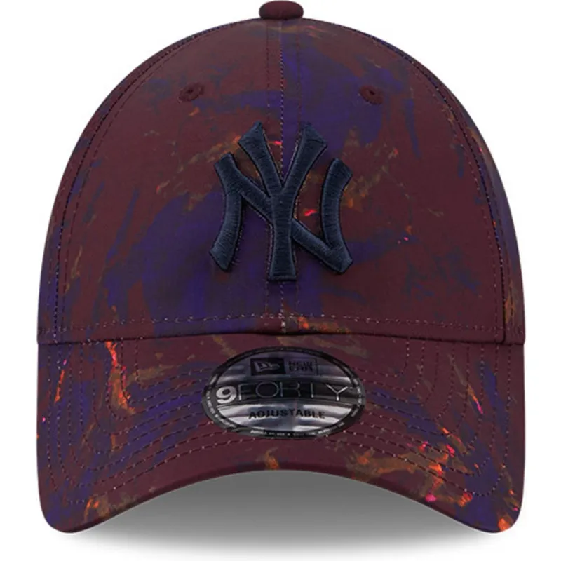 kasketter-buet-rod-justerbar-rem-granate-9forty-ray-scape-fra-new-york-yankees-mlb-af-new-era