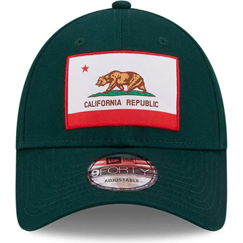 kasketter-buet-gron-justerbar-rem-9forty-us-state-fra-california-republic-af-new-era