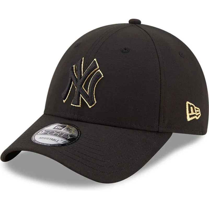 kasketter-buet-sort-justerbar-rem-9forty-black-and-gold-fra-new-york-yankees-mlb-af-new-era