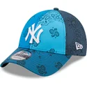 kasketter-buet-bla-justerbar-rem-9forty-paisley-print-fra-new-york-yankees-mlb-af-new-era