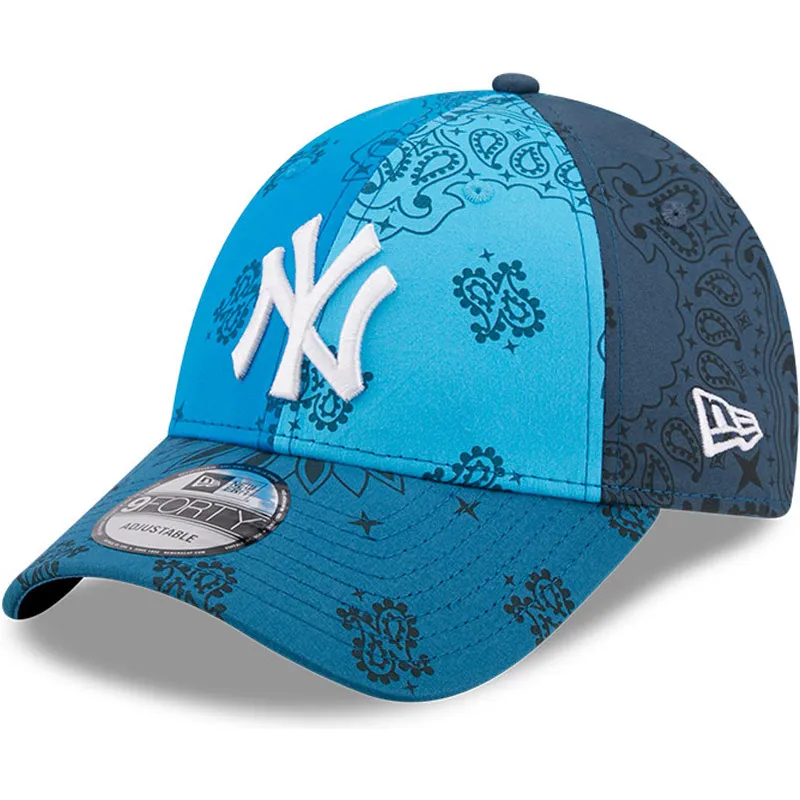 kasketter-buet-bla-justerbar-rem-9forty-paisley-print-fra-new-york-yankees-mlb-af-new-era