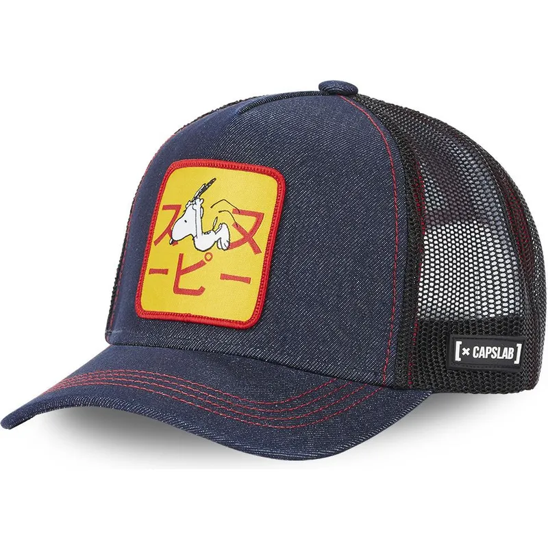 kasketter-buet-marinebla-snapback-snoopy-jordnodder-af-capslab