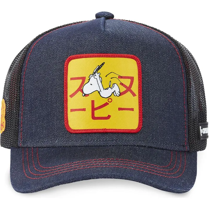 kasketter-buet-marinebla-snapback-snoopy-jordnodder-af-capslab