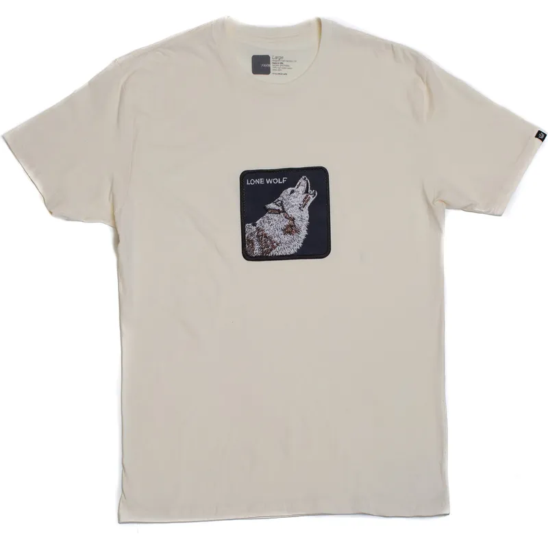 t-shirt-kort-aerme-beige-fra-manga-corta-beige-lobo-lone-wolf-lobo-solitario-pawsome-the-farm-the-farm-af-goorin-bros