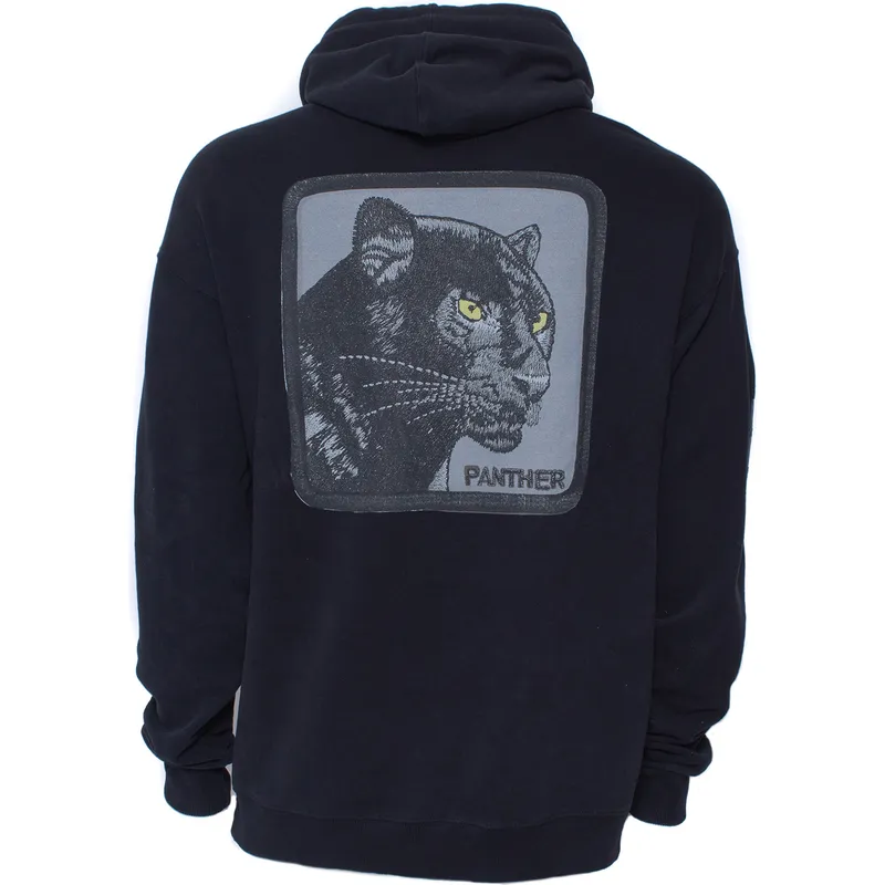sweatshirt-med-haette-sort-fra-sudadera-con-capucha-negra-pantera-panther-solitary-the-farm-the-farm-af-goorin-bros