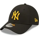 sort-justerbar-buet-kasket-med-orange-logo-9forty-diamond-era-af-new-york-yankees-mlb-fra-new-era