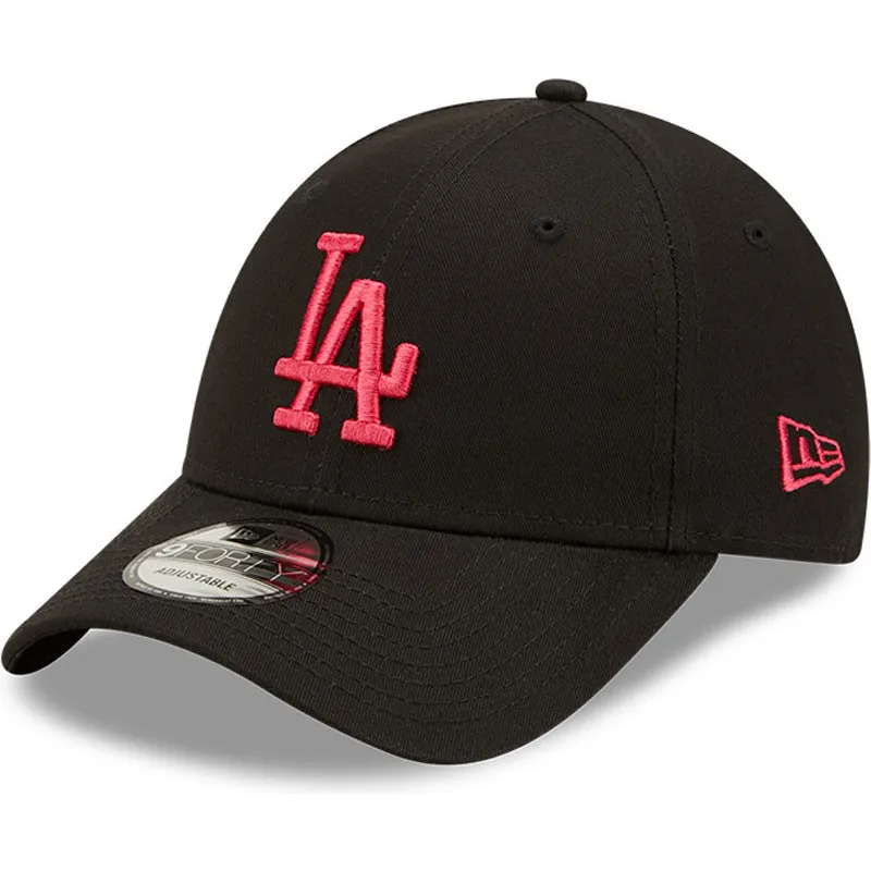 kasketter-buet-sort-justerbar-rem-rosa-9forty-league-essential-fra-los-angeles-dodgers-mlb-af-new-era