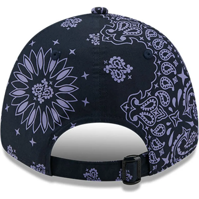 kasketter-buet-marinebla-justerbar-rem-9forty-paisley-print-fra-new-york-yankees-mlb-af-new-era