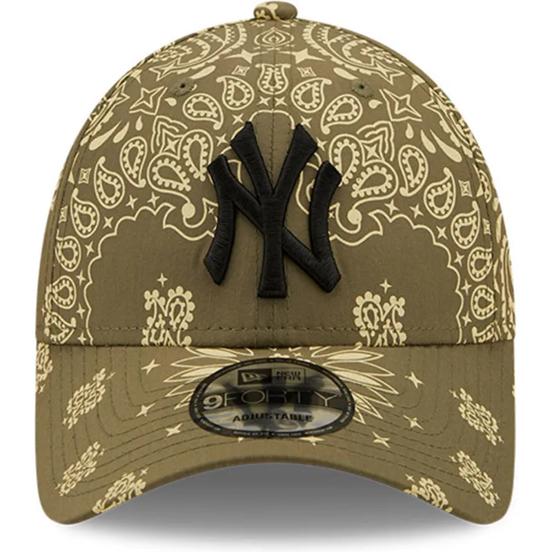 kasketter-buet-gron-justerbar-rem-9forty-paisley-print-fra-new-york-yankees-mlb-af-new-era