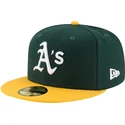 gron-og-gul-fitted-flat-cap-59fifty-ac-perf-fra-oakland-athletics-mlb-fra-new-era